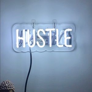 Hustle neon sign